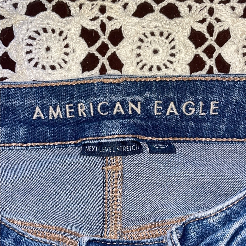 American Eagle Outfitters Ripped Blue Skinny Jeans - Picture 6 of 8